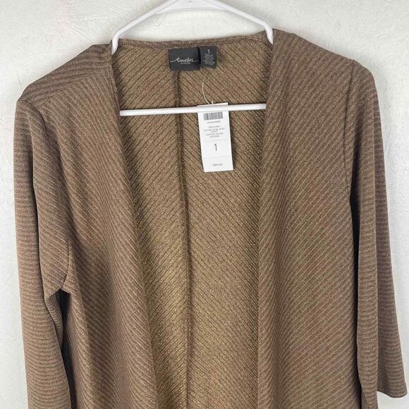 NWT Chico's Travelers Shimmer Striped Jacket Cardigan Heather Jasper Sz 1(S) $99 - Picture 6 of 8